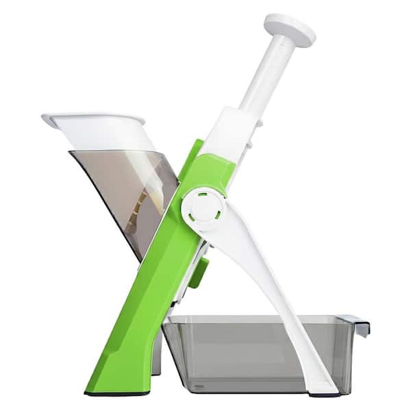 Stainless Steel Adjustable Mandoline Slicer for Kitchen, Professional Vegetable Slicer with 8 Thickness Settings (Green)