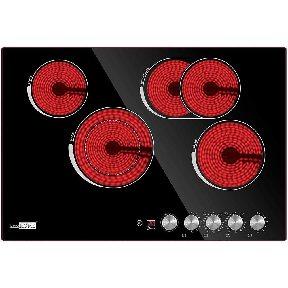  2 Burner Electric Cooktop 110v, 120v Plug In Electric Stove Top,  12 Inch Built-in Radiant Electric Stove, Electric Ceramic Cooktop with  Child Safety Lock, Timer, Over-Temperature Protection : Appliances