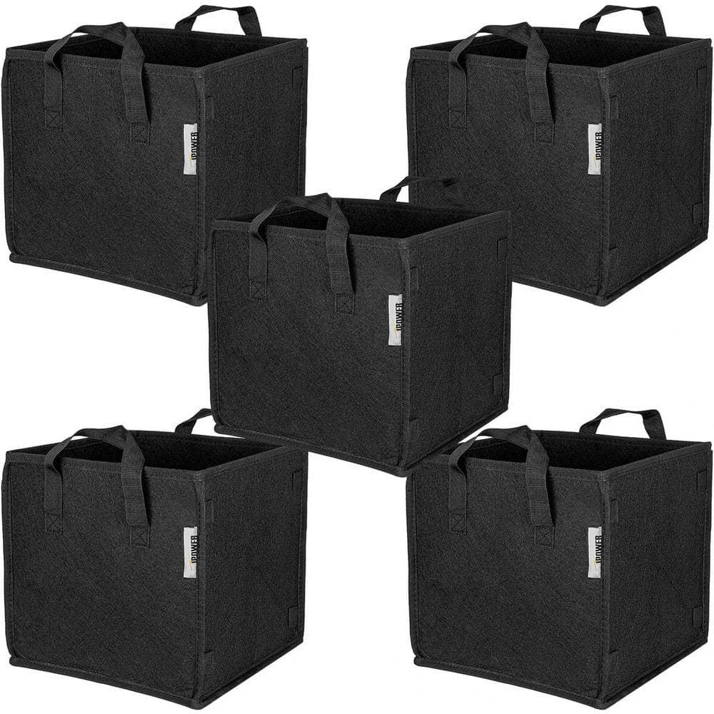 12 Pack Grow Bags, 3 Gallon Thick Fabric Pots for Plants, Sturdy Handles &  Reinforced Stitching, Labels Included, Black