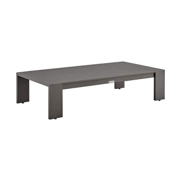 Armen Living Koda Brown Rectangular Aluminum Outdoor Coffee Table