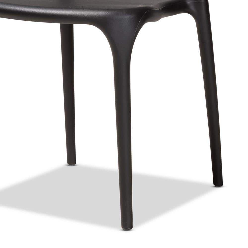 Rae Black Plastic Stackable Dining Chair Set