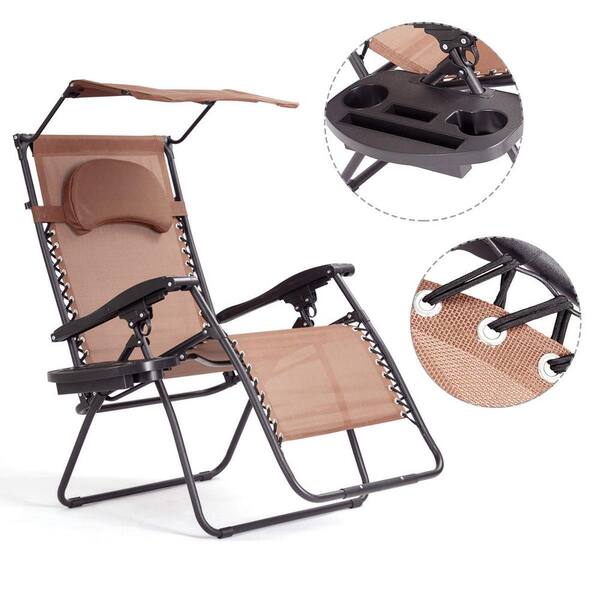 Portable Garden Chair Zero Gravity Sun Lounger with Cup and Phone  Holder,Lightweight Armchair Folding Beach Chair Fishing Chair,Lace  System,Air