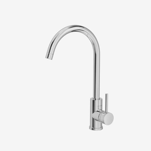 ANGELSEY Single-Handle High-Arc Kitchen Faucet with 360° Spout Swivel in Polished Chrome