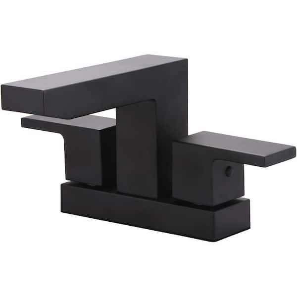 3MO100-MB 4 in. Centerset 2 Handle Bathroom Sink Faucet in Matte Black