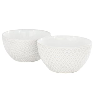 Gibson Earlhart 2 Piece 6 in. Ribbed Stoneware Cereal Bowl