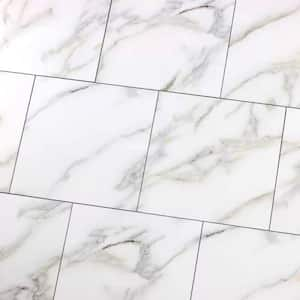 Tuscan Designs Calacatta Gold Square 8 in. x 8 in. Marble Look Glass Wall Tile (0.444 Sq. Ft./Piece)