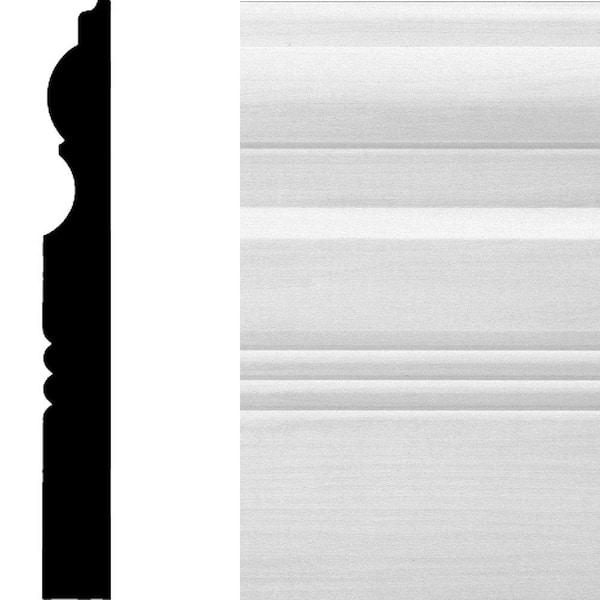 5/8 in. D x 6-1/2 in. W x 96 in. L Primed MDF Victorian Baseboard