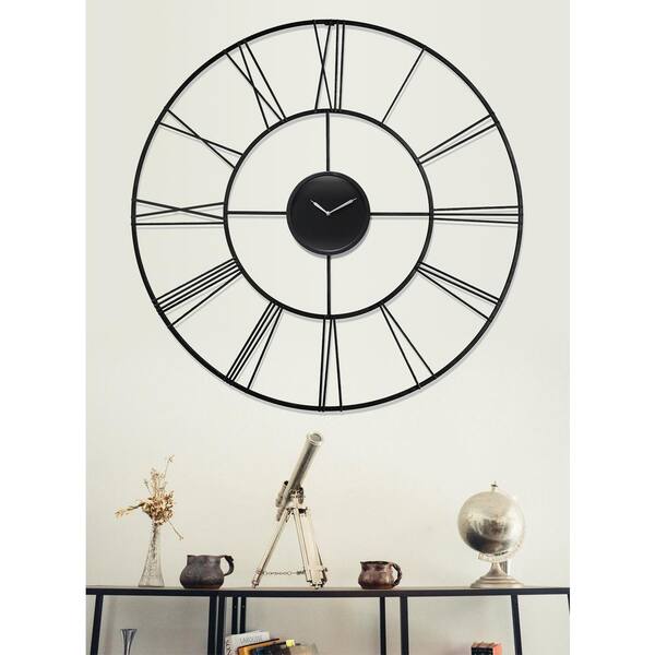 Infinity Instruments Modern Tower 45.25 in. x 45.25 in. Round Wall Clock