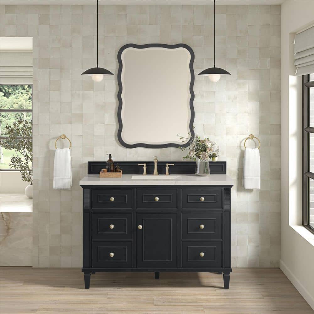 Lorelai 48.0 in. Single Bath Vanity in Black Onyx with Siberian Quartz Top price history on PriceWatchPro