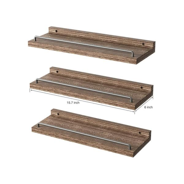 15.7 in. W x 6 in. D Brown wood Floating Shelves, Bathroom Shelves