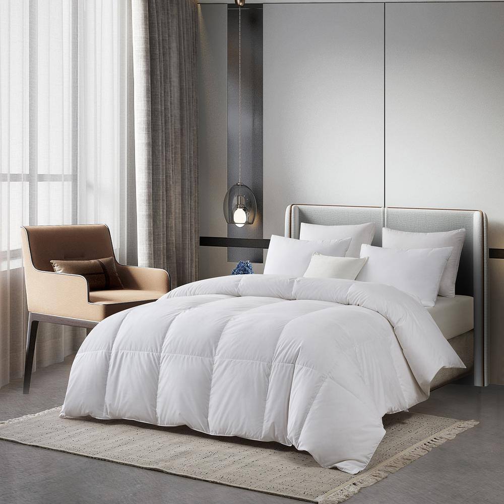 King Size White Cotton Blend Down Bedspread