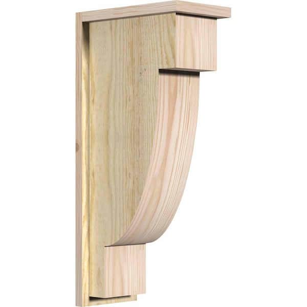 Ekena Millwork 8 in. x 14 in. x 30 in. Douglas Fir Alpine Rough Sawn Corbel with Backplate