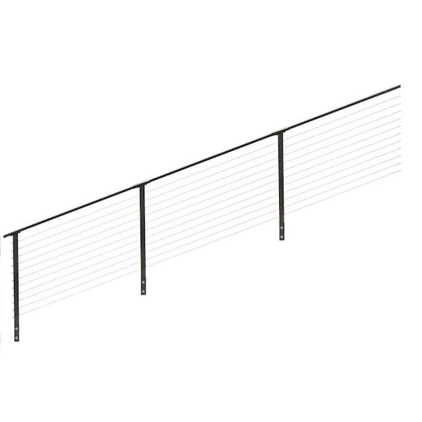 CityPost 26 ft. x 36 in. Bronze Stair Cable Railing, Face Mount