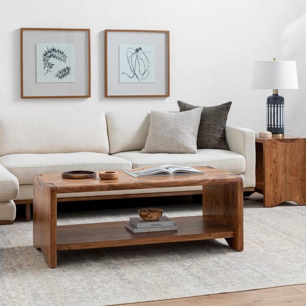 Livabliss Gillian 18 in. Brown Rectangle 24 in H x24 in L, Wood Coffee Table