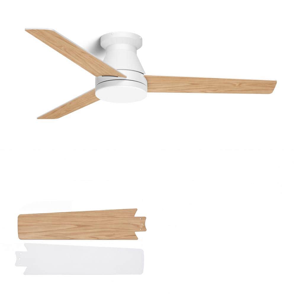 52 in. Modern Ceiling Fan with Light, Reversible DC Motor, Eye-Care LED, 3CCT Dimmable, Silver and Light Wood Grain price history on PriceWatchPro