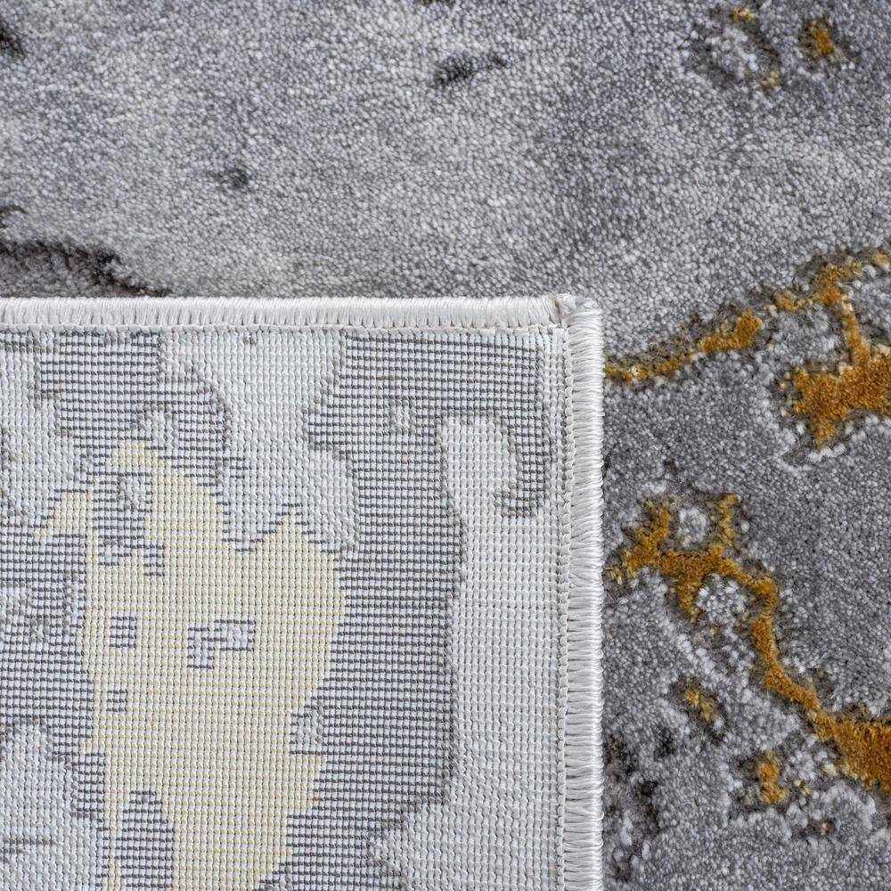 Craft Grey and Gold Abstract Synthetic Area Rug, 5'3" x 7'6"