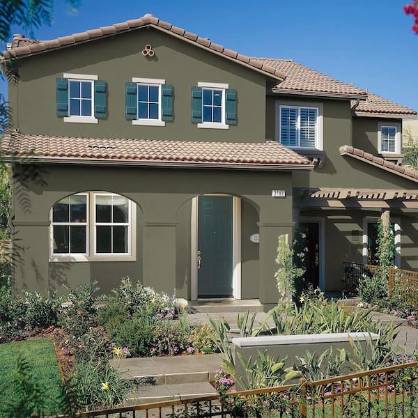 BEHR ULTRA 1 qt. #N350-7A Mountain Olive Flat Exterior Paint