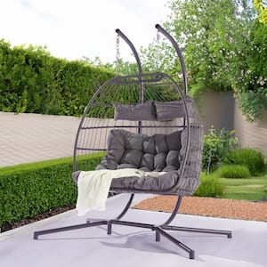 Patio Swing X-Large Wicker 2-Person Hanging Egg Swing Chair