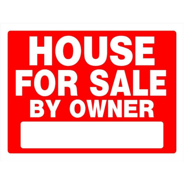 Hillman 18 in. x 24 in. Red and White Plastic House For Sale By Owner Sign