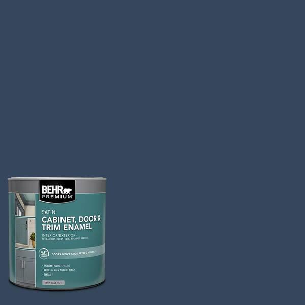 BEHR PREMIUM 1 qt. #MQ5-54 Compass Blue Satin Enamel Interior/Exterior Cabinet, Door & Trim Paint