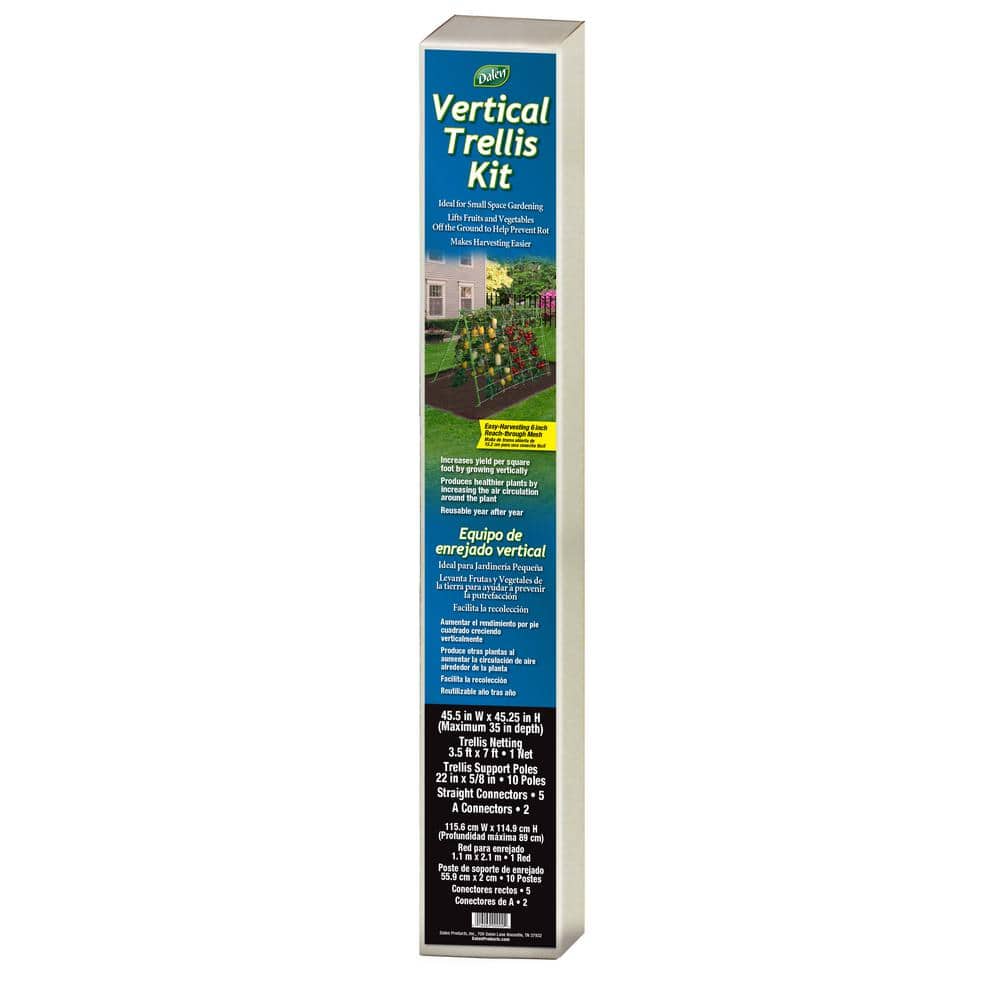 Green Plastic Vertical Trellis Kit with White Nylon Netting