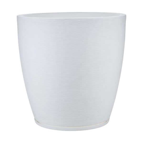 Amsterdan X-Large White Plastic Resin Indoor and Outdoor Planter Bowl