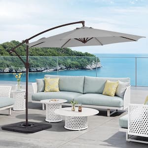 light gray patio umbrella PURPLE LEAF Outdoor Market 10' x 10' Square 8 Ribs Pool The cantilever umbrella provides you with a cool space 10ft Round Patio Offset Hanging