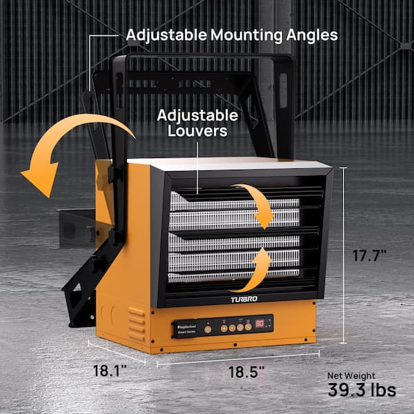 InoKraft 7500W Ceiling Mount Garage Heater - 240V Hardwired With Remote, Digital Thermostat & Timer