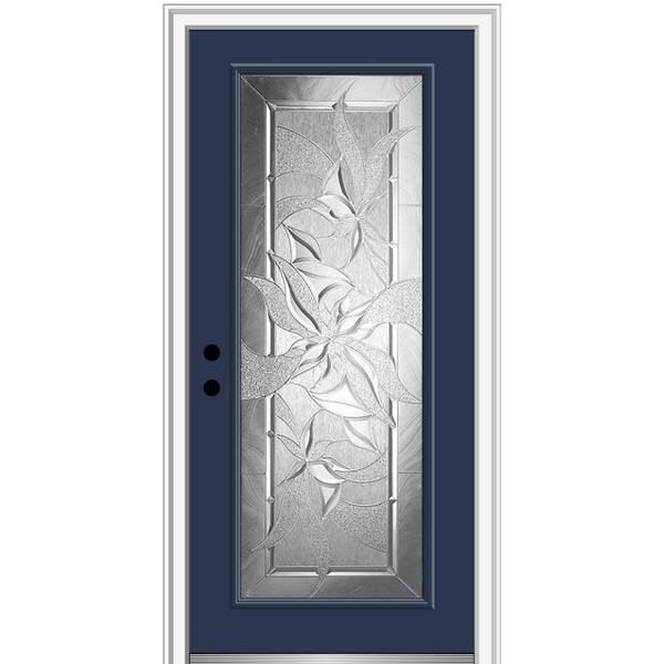 MMI Door 32 in. x 80 in. Impressions Right-Hand Inswing Full Lite Decorative Glass Painted Steel Prehung Front Door