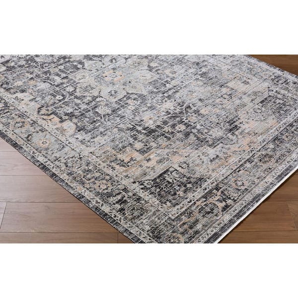 Galey Alix Breckley 9 ft. W x 13 ft. L Ink Blue Border Machine Woven Indoor/Outdoor Area Rug