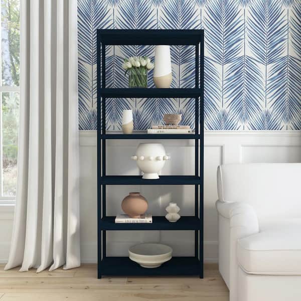 Butler Specialty Company Lark 75 in. H Navy Blue Wood 5-Tier Etagere Bookcase