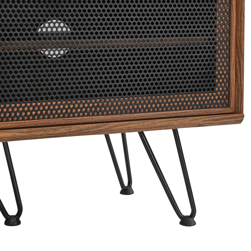 Walnut 59" TV Stand with Sliding Mesh Doors