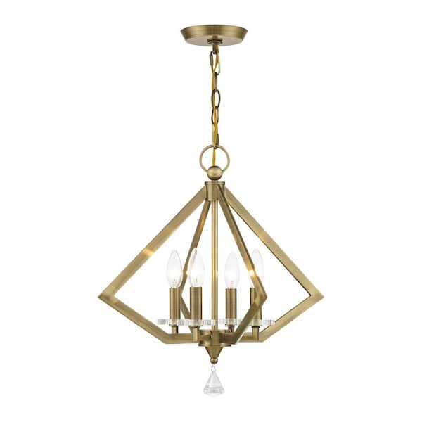 Crrigan 4 Light Antique Brass Chandelier