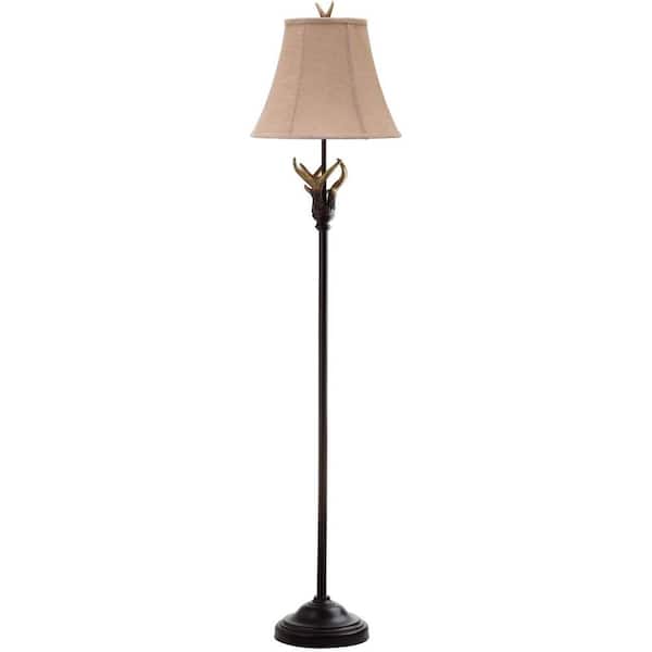 SAFAVIEH Branch 62 in. Brown Nature Floor Lamp with Brown Shade