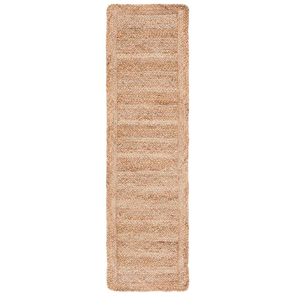Natural Fiber 2 ft. x 10 ft. Natural Solid Color Runner Rug
