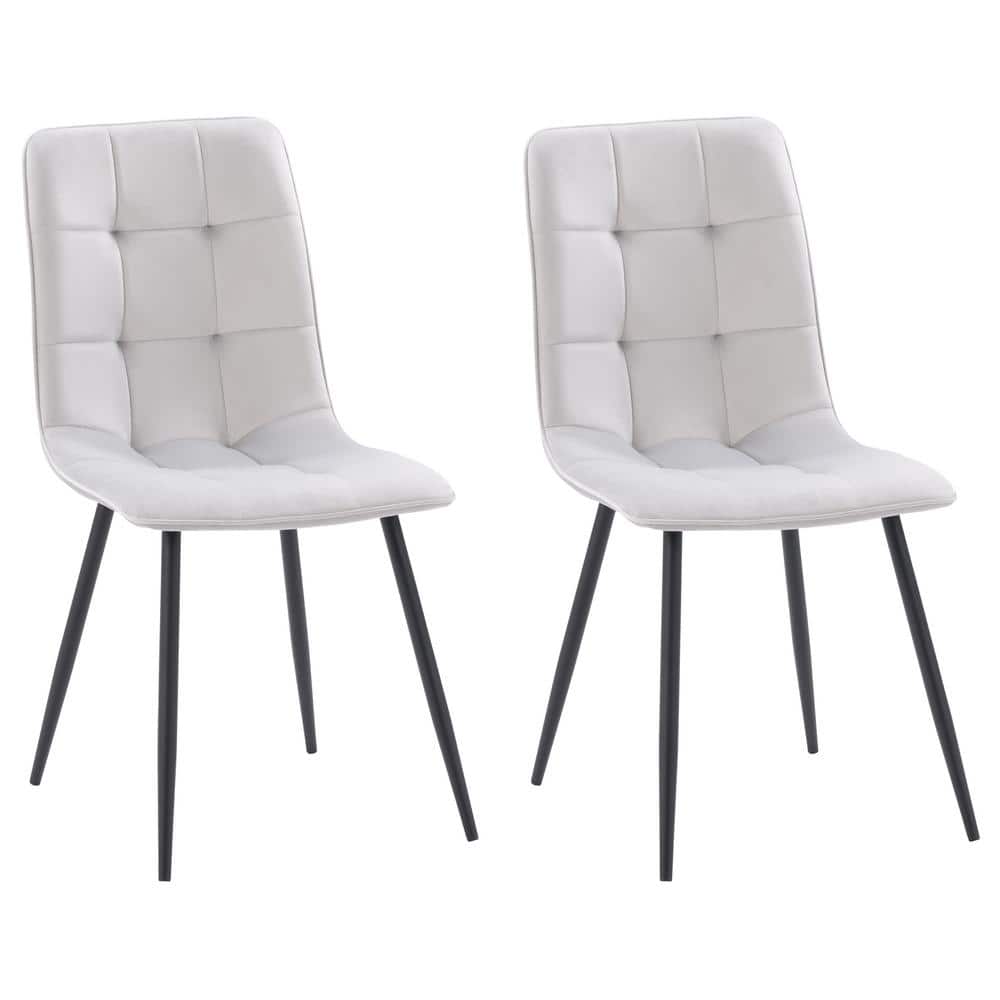 CorLiving Nash Light Gray Velvet Tufted Side Chair (Set of 2), Light Grey -  DDW-304-C