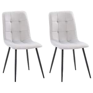 Nash Light Gray Velvet Tufted Side Chair (Set of 2)