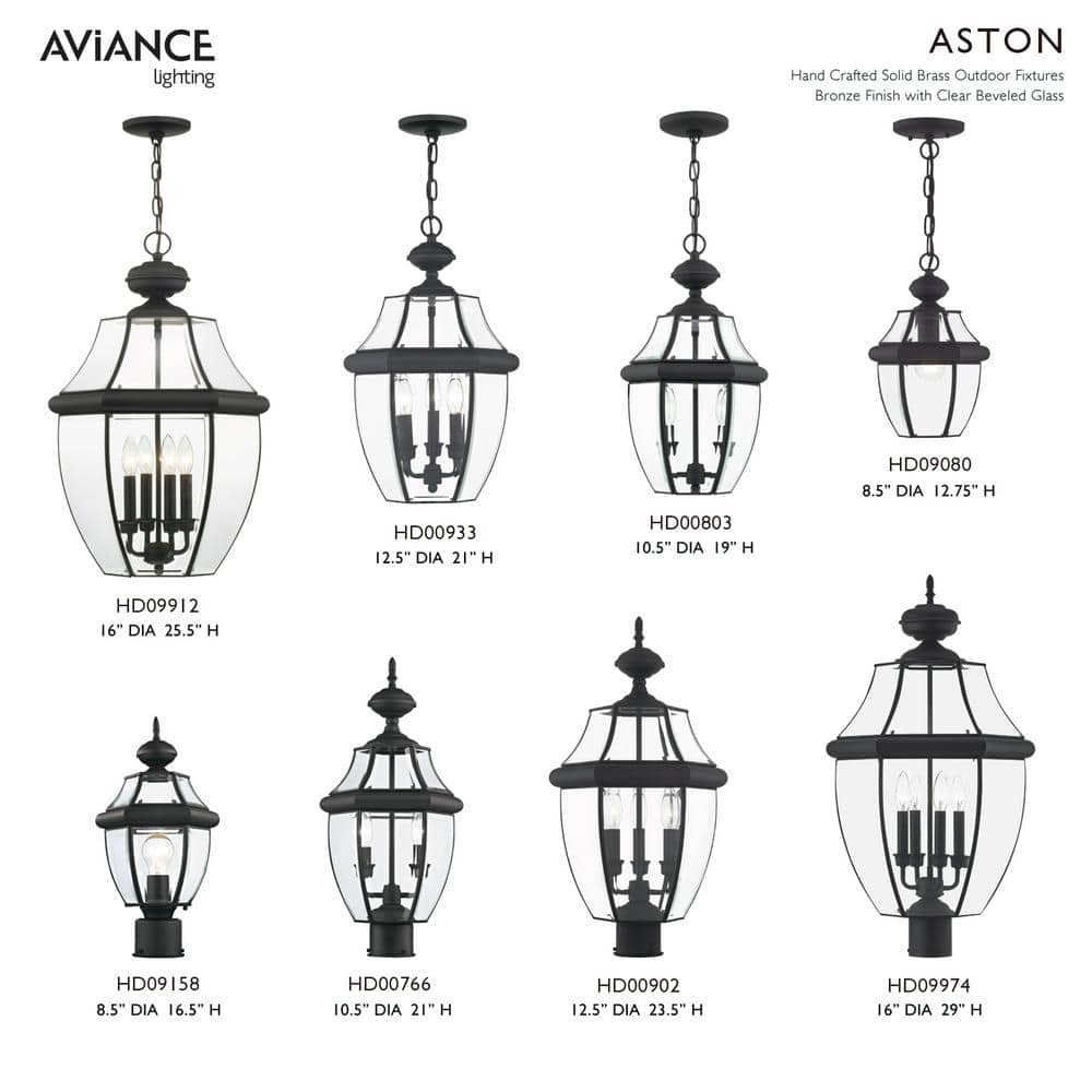 Monterey Bronze Outdoor Post Lantern with Clear Beveled Glass