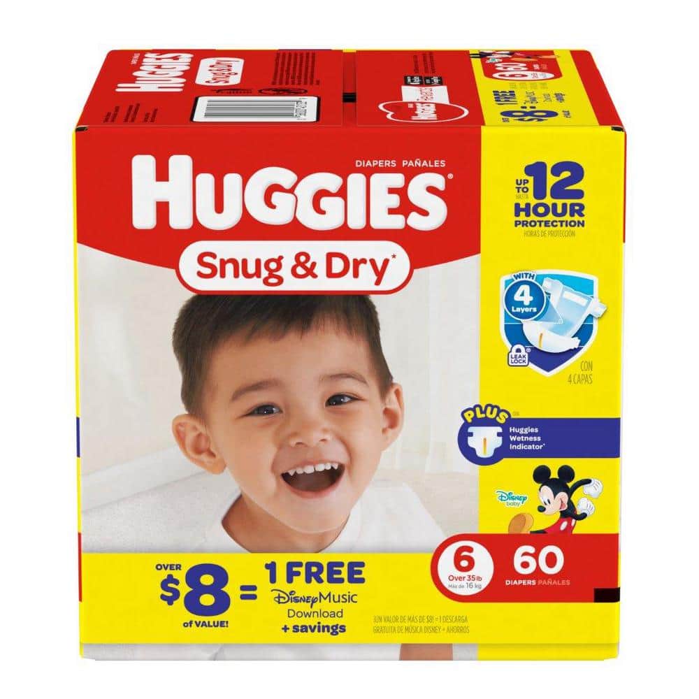Huggies Snug and Dry Diapers Size 6 Big (60-Count) 43133 - The