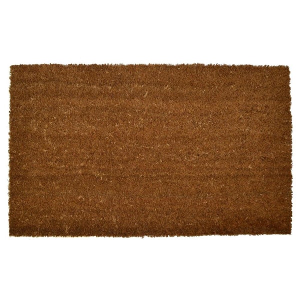 Brown 30 in. x 18 in. Coir Non-Slip Indoor/Outdoor Door Mat