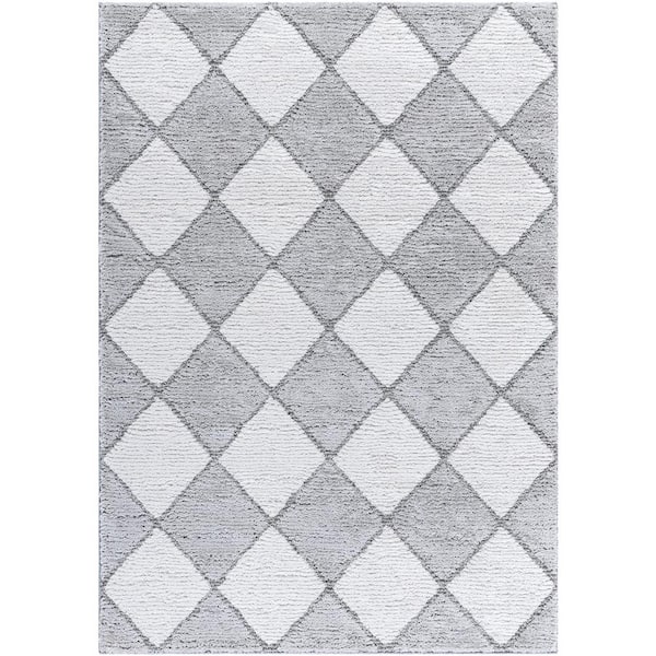 Livabliss Delight Shag Gray Global 5 ft. x 7 ft. Indoor Area Rug
