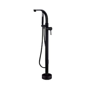 Grimley Single-Handle Freestanding Tub Faucet with Hand Shower in. Matte Black
