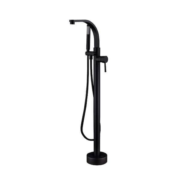 Barclay Products Grimley Single-Handle Freestanding Tub Faucet with Hand Shower in. Matte Black