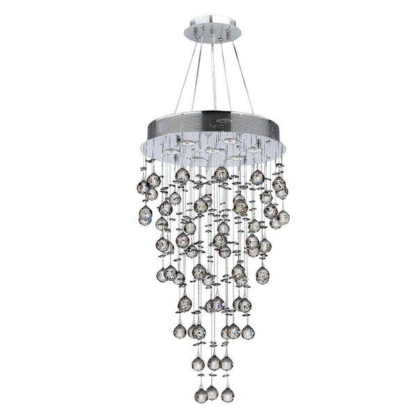 Worldwide Lighting Icicle 7-Light Chrome and Clear Crystal Chandelier