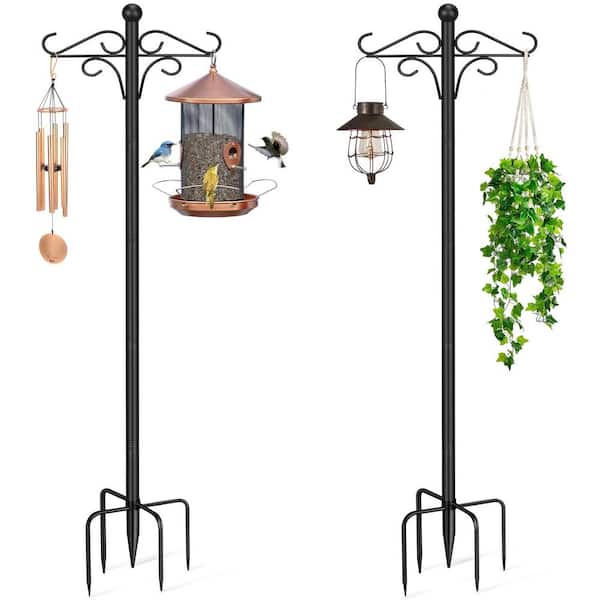FAWEY TRED INC 2 Pack 76.8 in Heavy Duty Shepherds Hooks Thickened Double for Hanging Plants, Lanterns, Wind Chime, Hummingbird Feeder