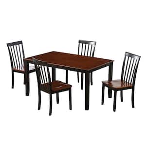 Bloomington 5-Piece Black and Cherry Wood Dining Set