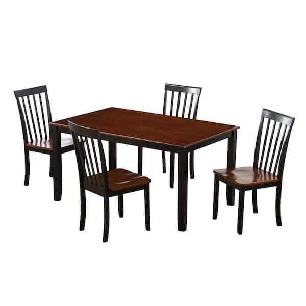 Boraam Bloomington 5-Piece Black and Cherry Wood Dining Set 21034 - The ...