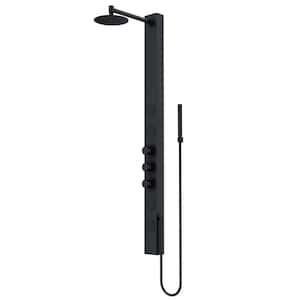 Sutton 58 in. H x 4 in. W 4-Jet Shower Panel System with Adjustable Round Head and Hand Shower Wand in Matte Black