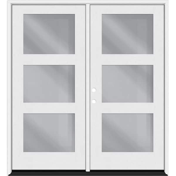 Regency 60 in. x 80 in. Modern 3L Equal Clear Glass Primed RHIS Unfinished Fiberglass Retro Patio Door with 6 in. Jamb