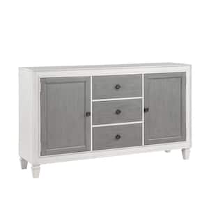 Katia Rustic Gray and Weathered White Finish Wood 19 in. Buffet with Drawers
